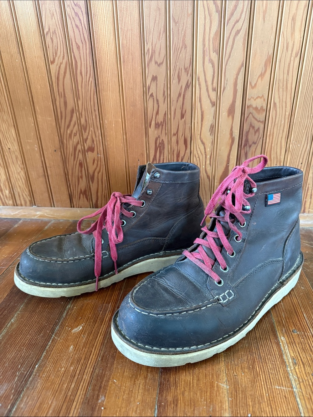 Danner Bull Run Steel Toe Moc 6 inch brown leather boots women’s 8